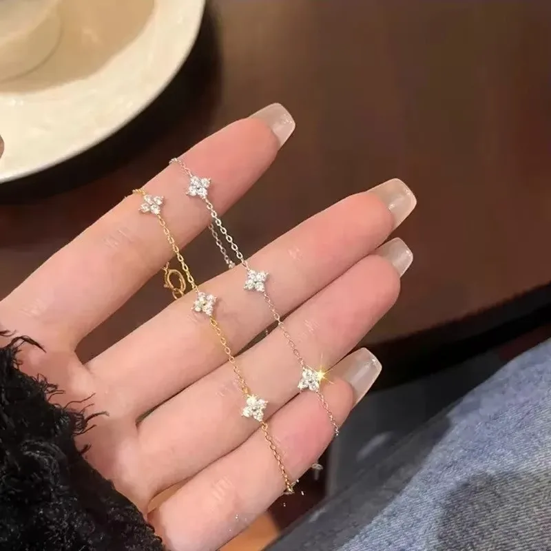 Crystal Four Leaf Flower Bracelet for Women 1