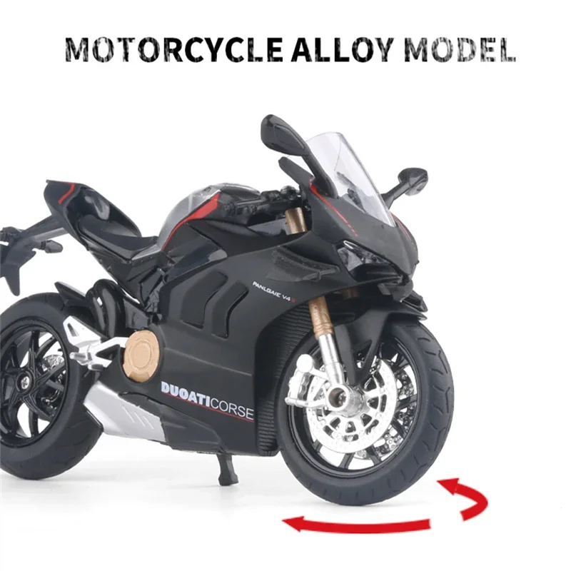 1/12 Ducati Panigale V4S Racing Cross-country Motorcycle Model Simulation Alloy Toy Street Motorcycle Model Collection Kids Gift images - 6