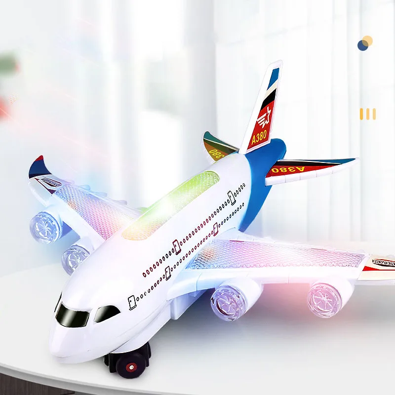 New Electric Musical Airplane Toy Simulation Aircraft Model Universal Sound and Light Plane Toys for Kids Boys Birthday Gifts