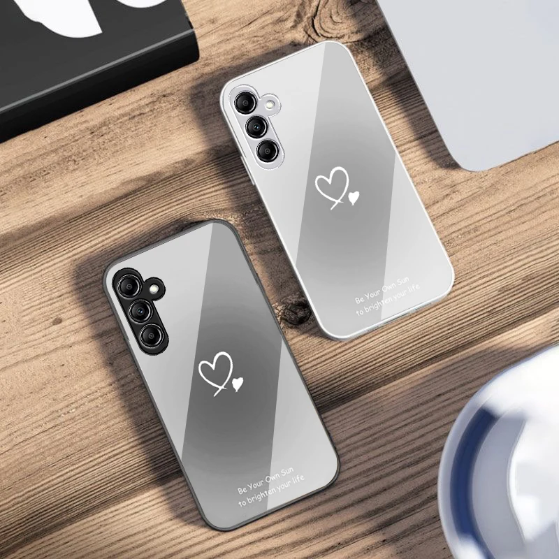 Gradient Heart Glass Phone Case