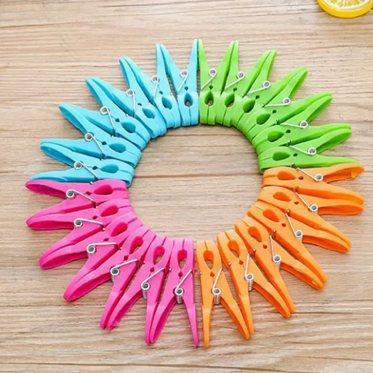 24pcs/48pcs Colorful Plastic Clothespins, Heavy Duty Laundry Clothes Pins Clips With Springs, Air-Drying Clothing Pins Set 3