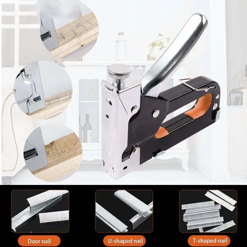4 in 1 Nailing Machine Durable Portable Comfortable Universal Door Nail T Nail U Nail Straight Nail Manual Nail Gun 1PC 5