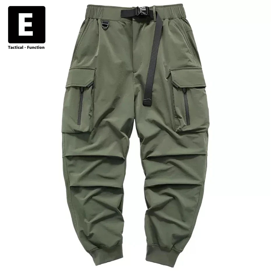 

Mens Techwear Green Cargo Pants Men Joggers Sweatpants Summer Stretch Pants Streetwear Fashion Paratrooper Trousers Male