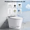 Smart Toilet with Built-in Tank & Bidet Auto Open/Close Foot Sensor Flush Dryer Heated Seat Soft Close Elongated 6