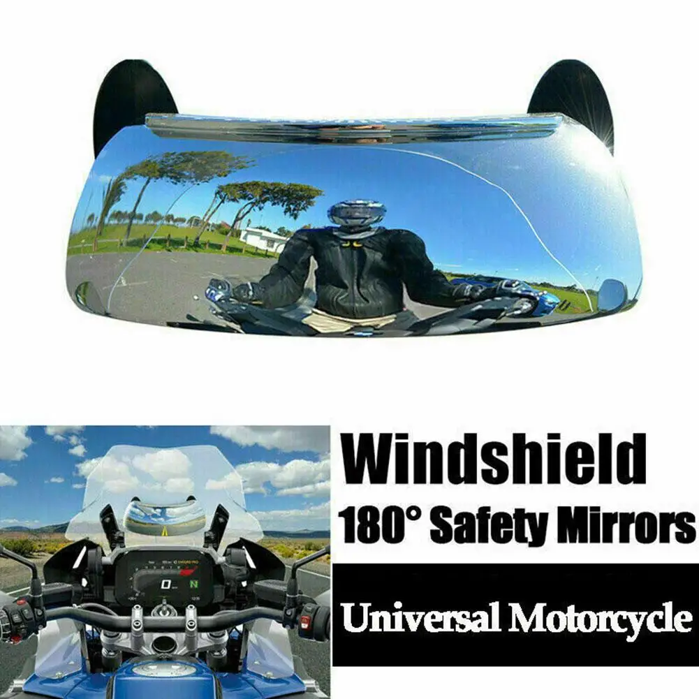 Motorcycle Windscreen 180+ Degree Blind Spot Mirror Wide Angle Rearview Mirrors Small Rear View Mirror For BMW Yamaha