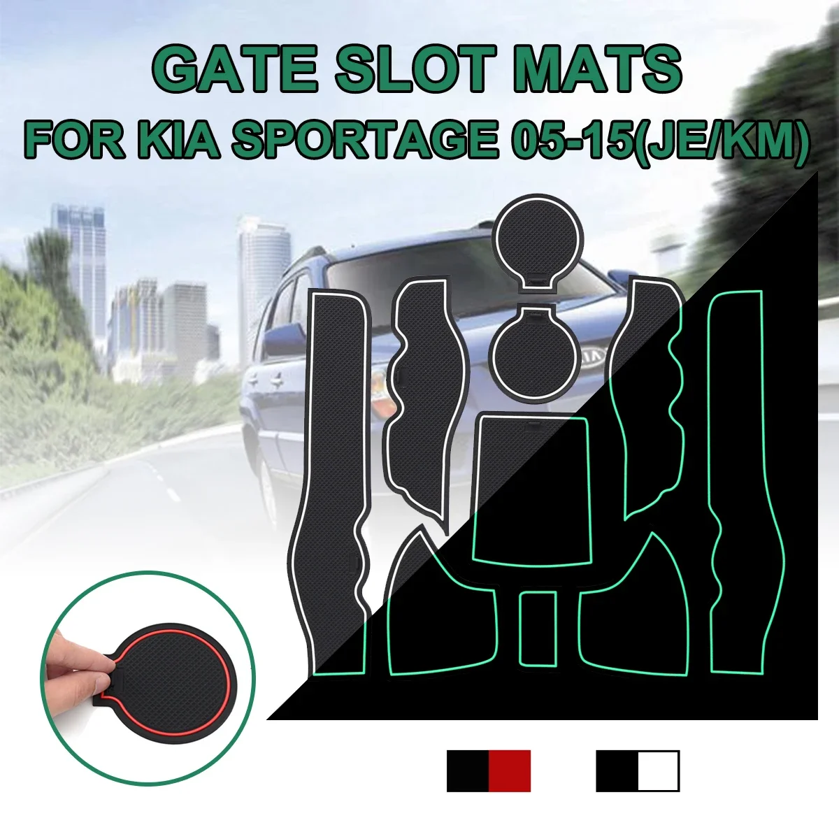 

Автомобильные наклейки, Противоскользящий коврик с прорезями для ворот, резиновые подставки, аксессуары для KIA Sorento 2015, 2016, 2017, 2018, 2019