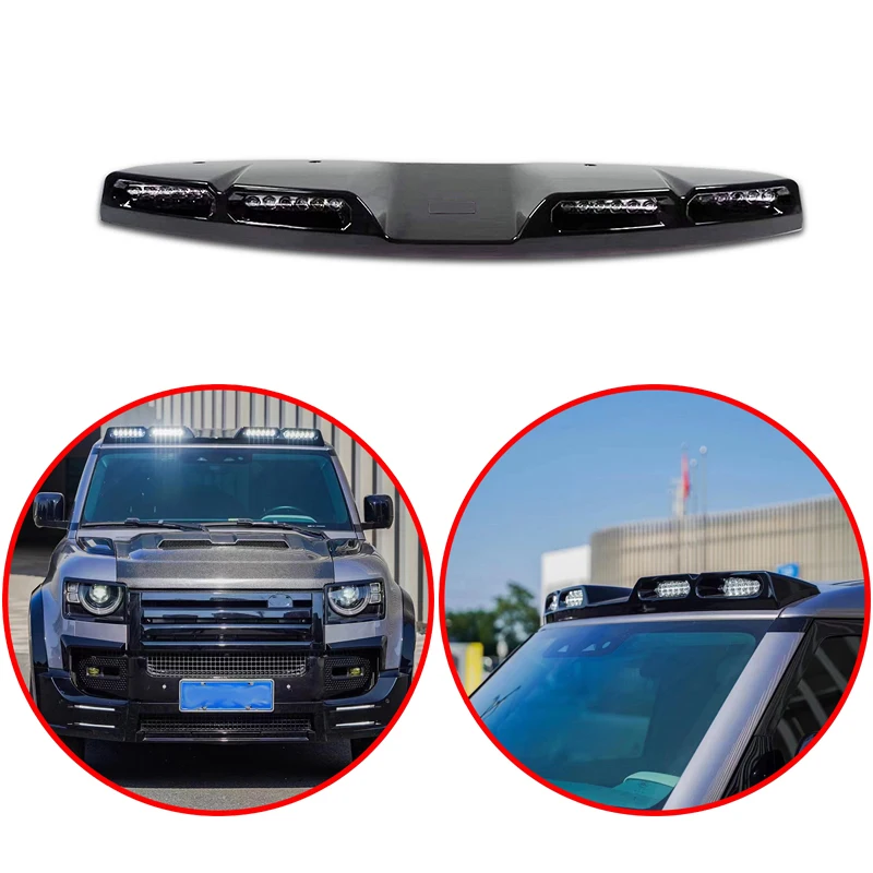 Kit Carrozzeria In Abs Di Alta Qualità Per Land Rover Defender 2020-2023 Spoiler Sul Tetto Anteriore Lampada Drl Light Led Bar Top Roof Light Pod