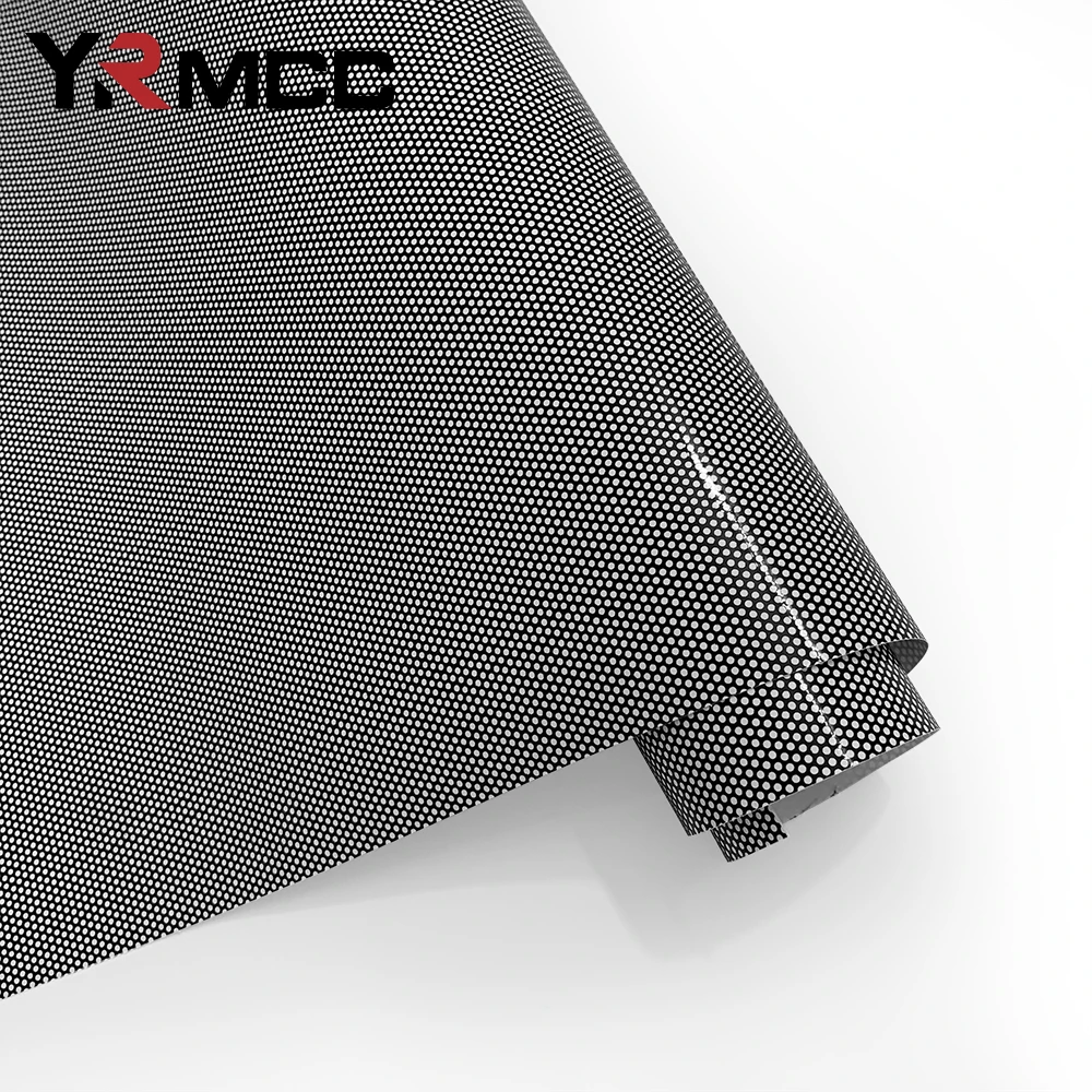 One Way Vision Black Fly Eye Tint Perforated Mesh Film Car Wrap Film ...