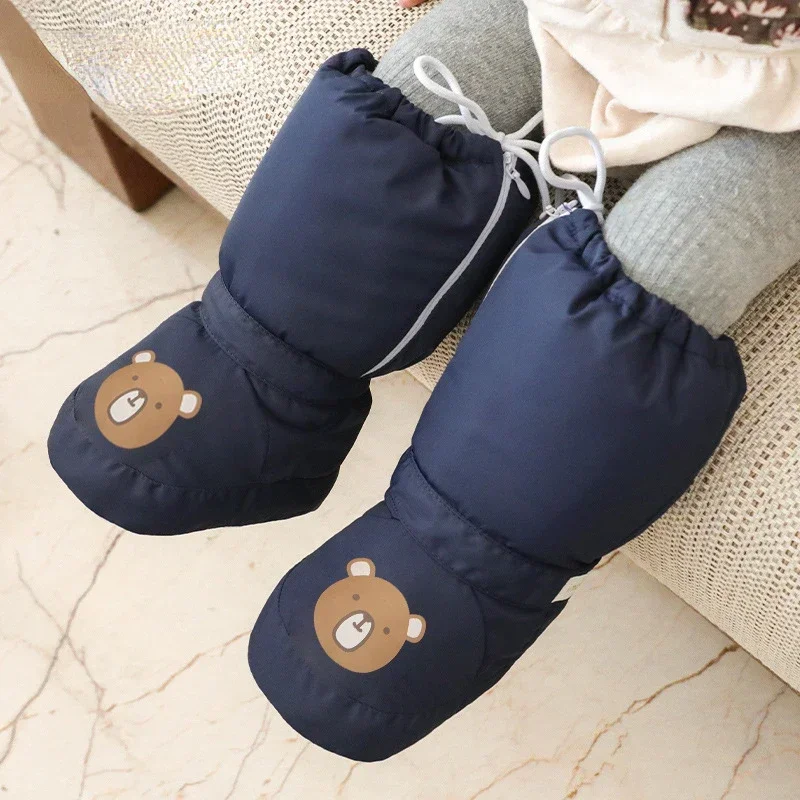 Baby Shoes Baby Boots Winter Snow Boots Winter Baby High Top Cotton Shoes 0-1 Year Baby Warm Boots Windproof Waterproof Shoes Cartoon Kids Leg Warmers