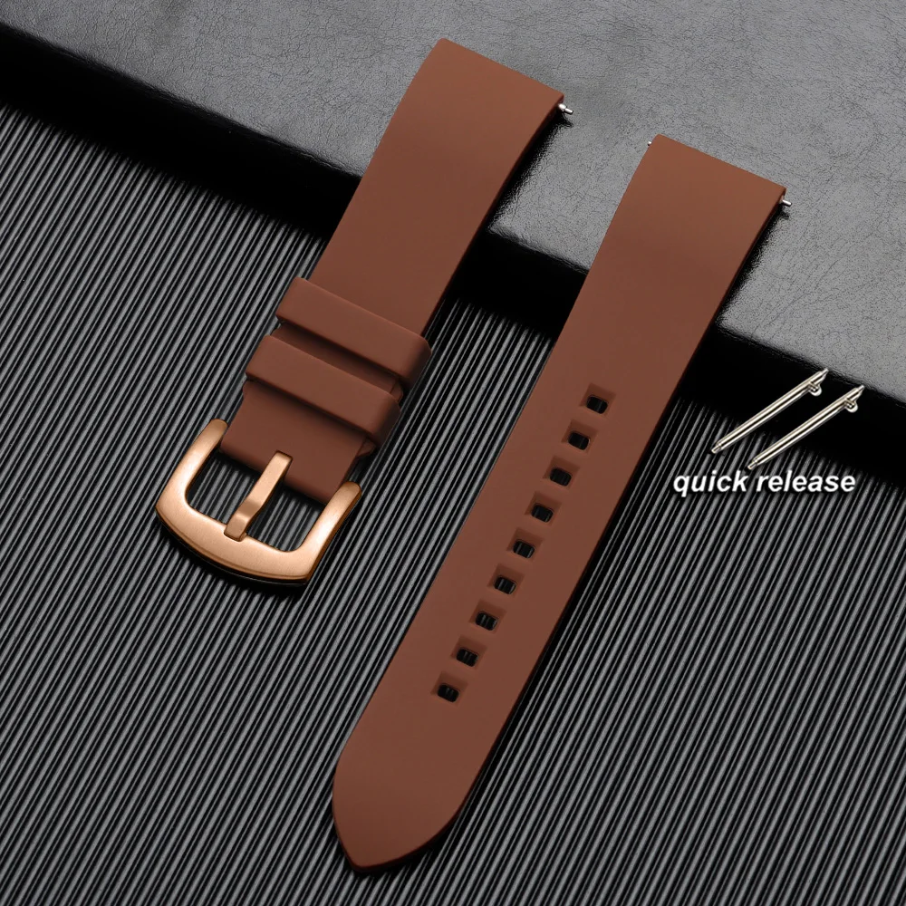 Quick Release Waterproof Silicone Sports Watchband - Soft Rubber Strap