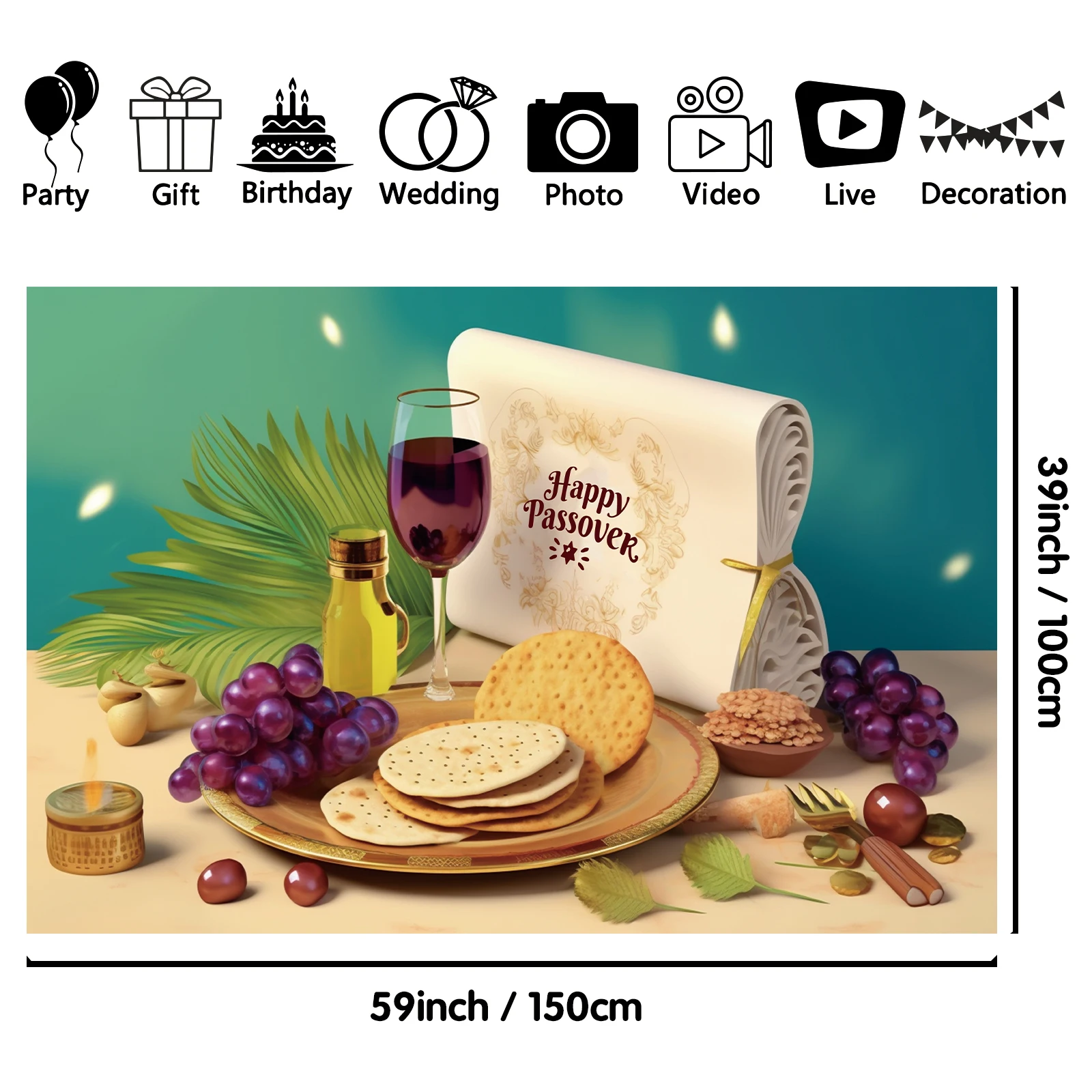 Passover Festival2 ׸ ,  , , Ȱ Ǵ Ÿ Ƽ Ŀ , 59x39 ġ, 1PC