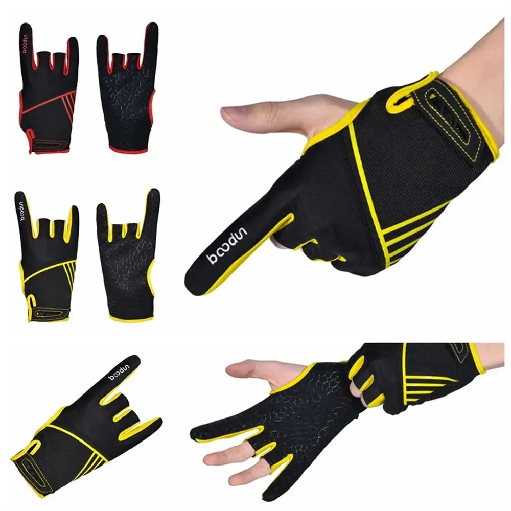 Guantes antideslizantes de medio dedo para hombre y mujer, manoplas de bolos, accesorios deportivos profesionales, suaves