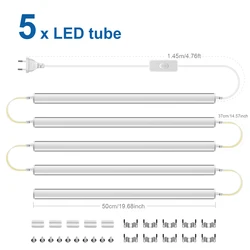 Elegant 50CM LED Wall Lamp for Bedroom Home Decoration with Power Cord (Cool White(5500 - 7000K))