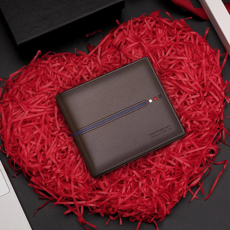 Men's RFID-Blocking Leather Wallet - Sleek Business Cardholder & Stylish Gift