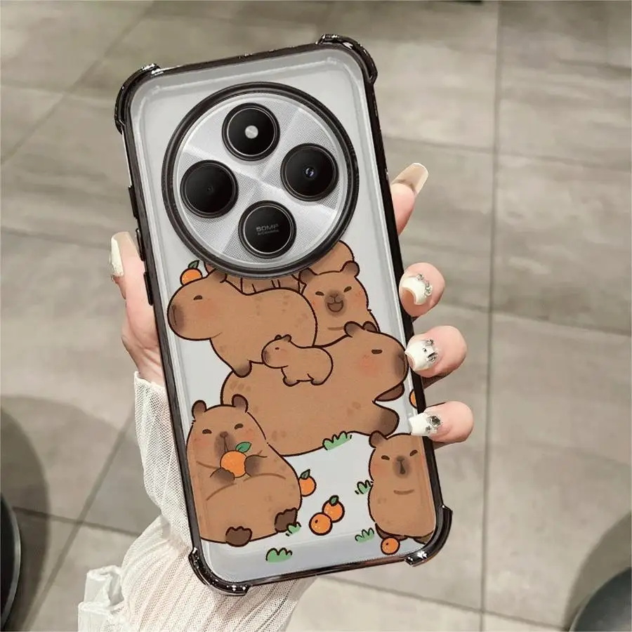 Clear Cartoon Capybara Phone Case