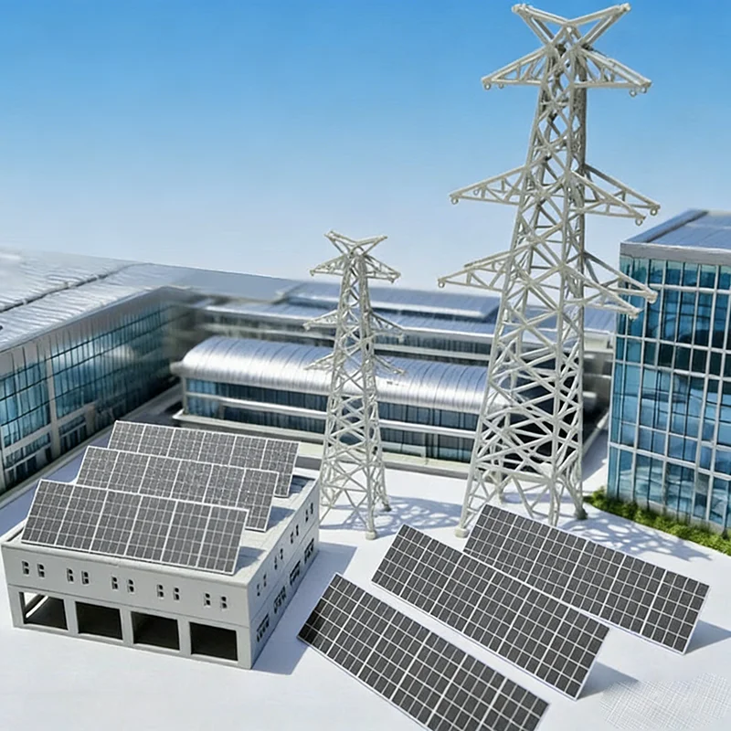 3D 프린팅 미니어처 전기탑 태양광 패널 DIY 플라스틱 모델 스티커 과학 교육 친환경 에너지 프로젝트 키트