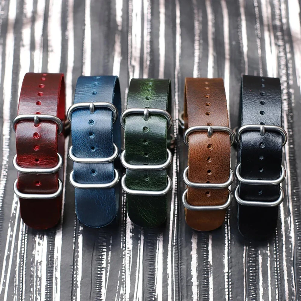 Genuine Leather Watch Strap 18mm 20mm 22mm 24mm Wrist Watch Band Watchbands Watch Adjustment Replacement Accessories