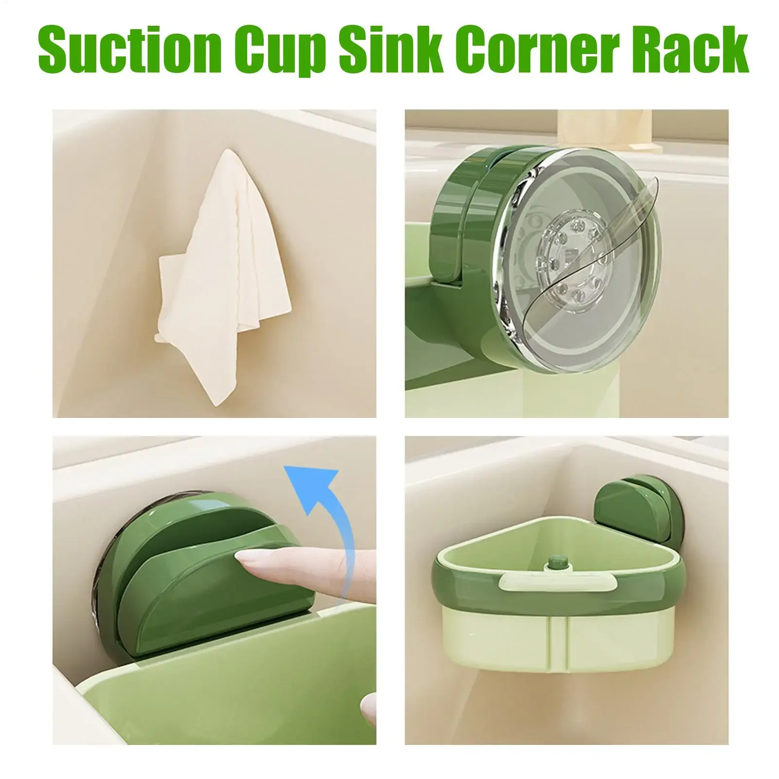 Hanging Sink Drainage Basket Kitchen Drains Suction Cup Sink Strainer Filter Basket for Separating Food Scrap and Cleaning Fruit