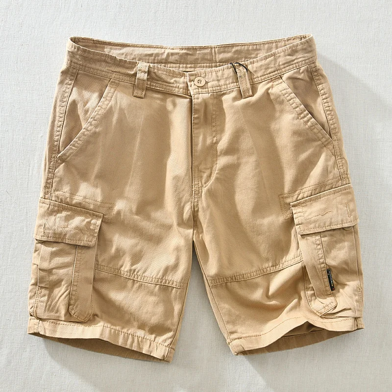 

Брюки-карго мужские с множеством карманов, повседневные удобные летние шорты, уличная одежда в стиле Харадзюку, универсальные свободные пятиконечные штаны, большие размеры