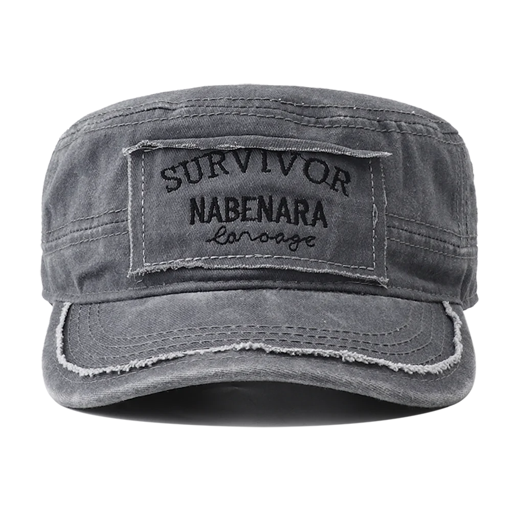 Baseball Cap SURVIVOR Embroidery Military Flat Top Hat Men's Washed Cotton Peaked Hat Unisex Army Baseball Caps For Women Men