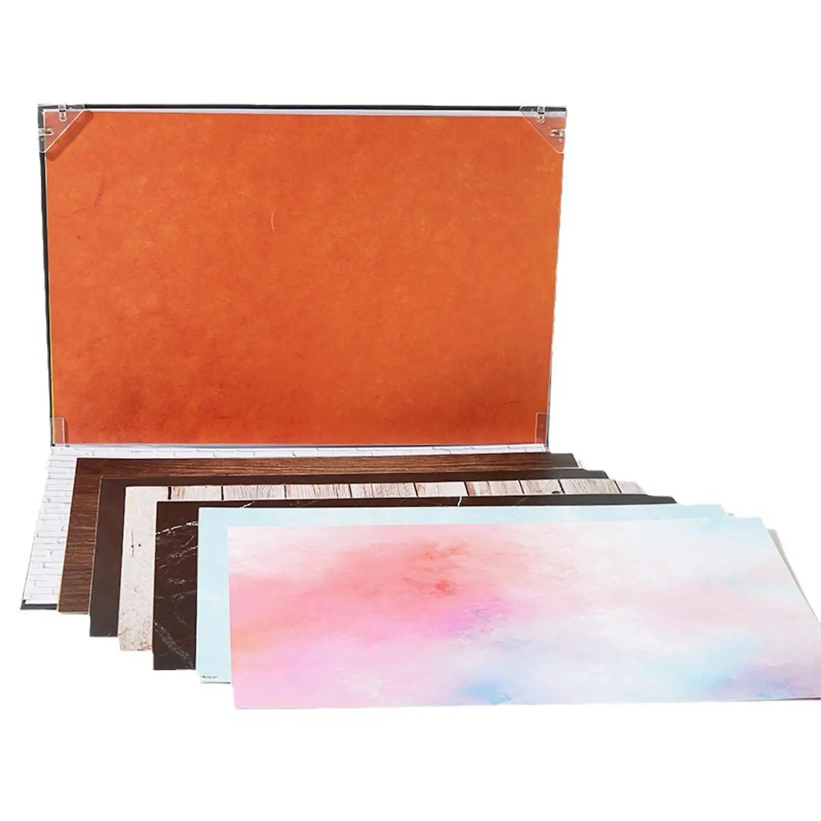 Photography Background Kit with Reflective Cardboard 7 Background Papers Photo Backdrop Boards for Food Makeup Product Cosmetics