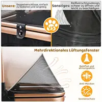Poussette pliable pour chien, chariot de voyage pour chiot, porte-Buggy, chariot pour chien, sac de Transport pour chats, avec 4 roues 360 ° , Jusqu'à 20 kg 5