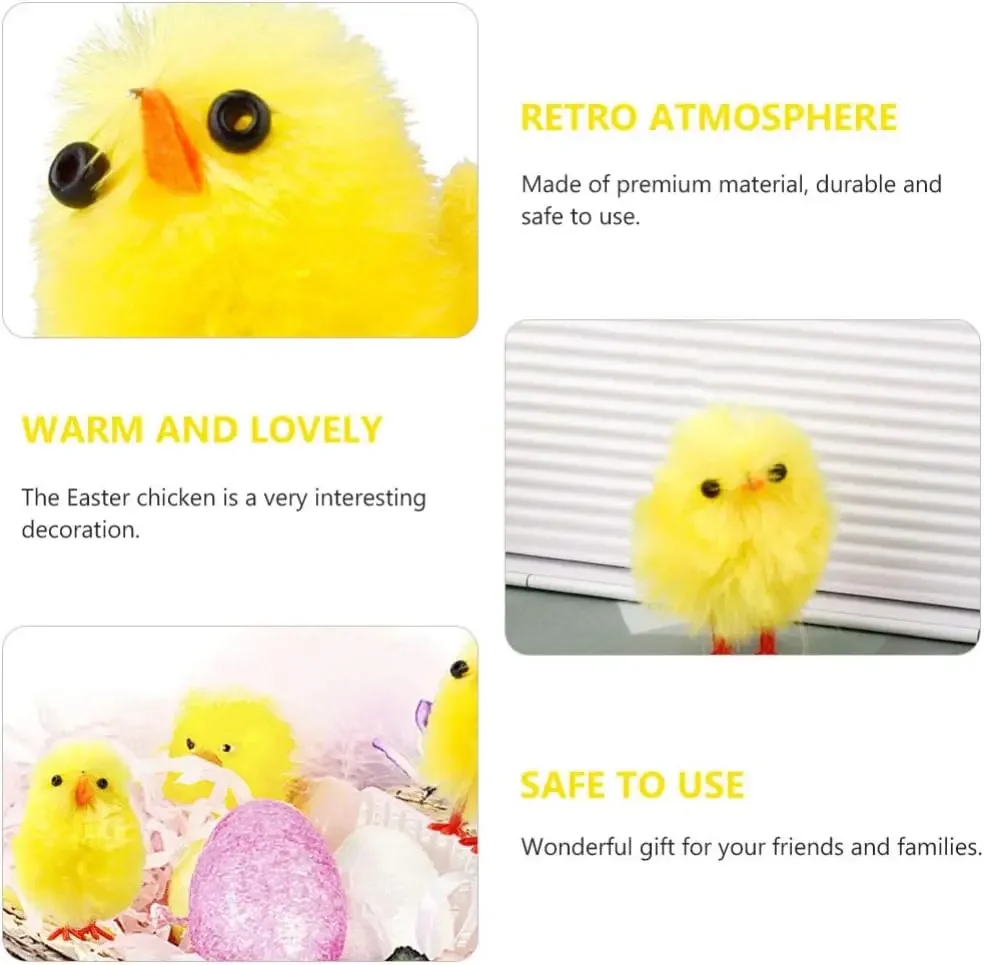 Cute Easter Chick Mini Animal Simulation Plush Small Yellow Chicken DIY Party Decoration Easter Gift Decoration