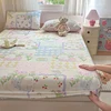 100% Cotton Bedsheet Adults Kids Fitted Sheet Skin-friendly Bed Cover Cartoon Style Bed Linen drap de lit(Pillowcase Need Order) 1