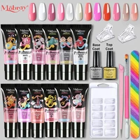 Nail Set 15ml Acrylic Gel Polish Nail Art Tool Slip Solution Builder Poly Nail Gel Set Base Top Nail Art Gel Polish Kit 1