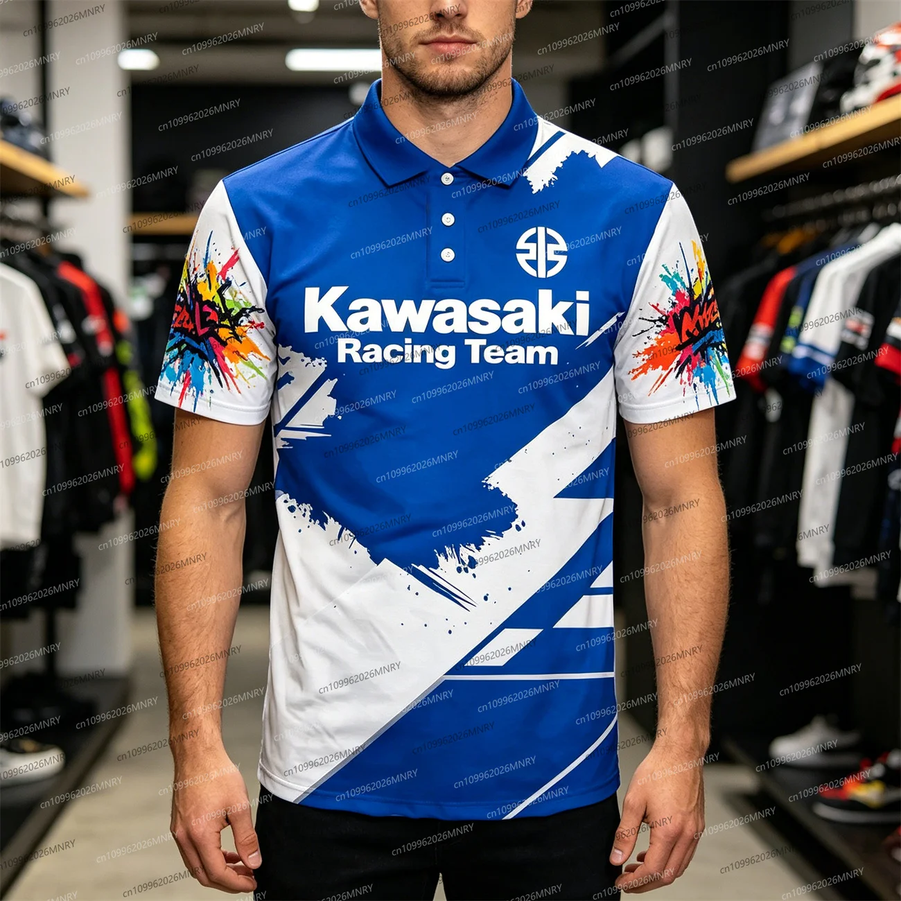 Kawasaki TShirt Riding Sunscreen 빠른 건조 땀 남성 폴로 셔츠 3d 프린트 여성 티셔츠 여름 남성용 오토바이 티셔츠