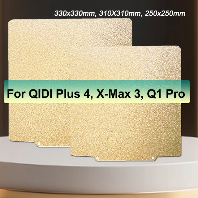 Pour QIDI Q1 Pro/X-MAX 3 feuille PEI 250x250mm 310x310mm 330x330mm lit Double face feuille PEI texturée pour QIDI Plus 4 plaque de construction 1