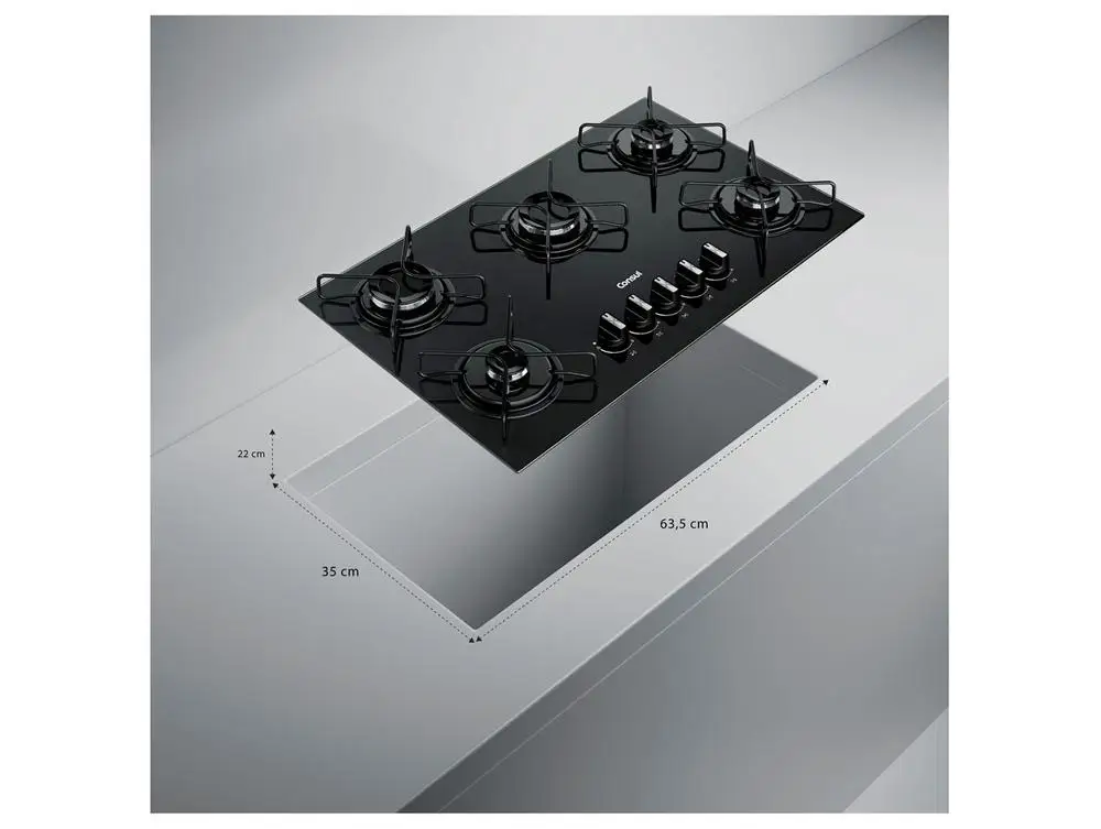 Cooktop 5 Bocas a Gás Consul GLP Preto Superautomático CD060BE - Bivolt 3