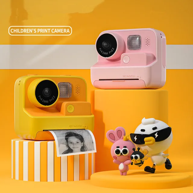 어린이용 즉석 카메라, HD 1080p 비디오 사진 인쇄 디지털 카메라, 사진 어린이 장난감, 생일 선물, 3 롤 인쇄 용지
