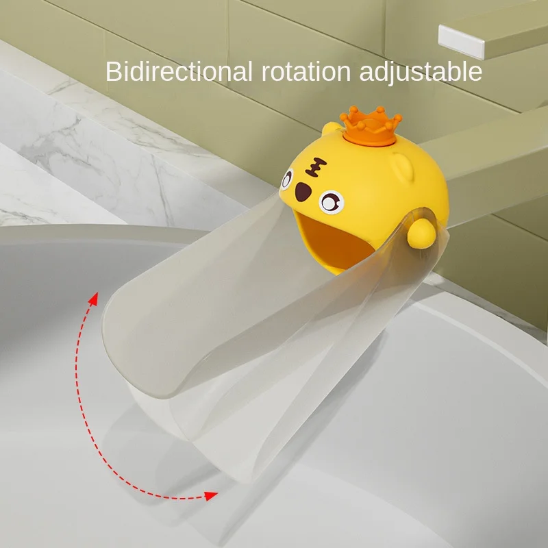 Bath toys kids bath toys faucet extender children's hand washing god tiger cartoon silicone extension mouth splash prevention extension switch guide sink