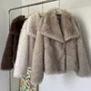 2024 Winter New Fashion Gradient Fluffy Fur Coat Women High Street Luxury Big Fur Collar Faux Fox Fur Jacket Female Overcoats 6