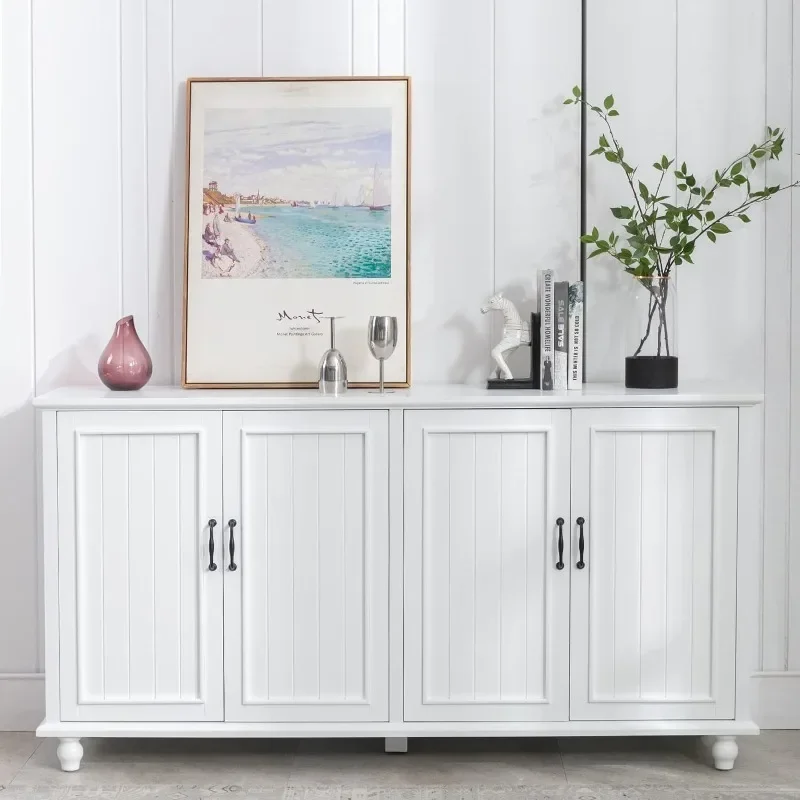 ZHENXIANG Bar Cabinet with Storage,62'' Coffee Bar Cabinet,Sideboard Storage Cabinet for Dinning Room,Kitchen&Living Room 4 Door