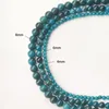 1 Strand Natural Blue Apatite Stone Beads 4/6/8/10/12mm Round Gem Bead for DIY Bracelet Charms Jewelry Making Beaded Wholesale 5