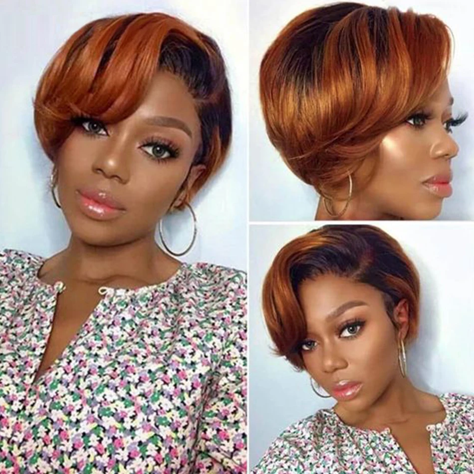 Pixie Cut Short Bob Wigs Human Hair Preplucked Hairline Wig Ali Expres Straight Lace Wig Honey Blonde Hair Accessories For Women human hair wigs lace front wigs