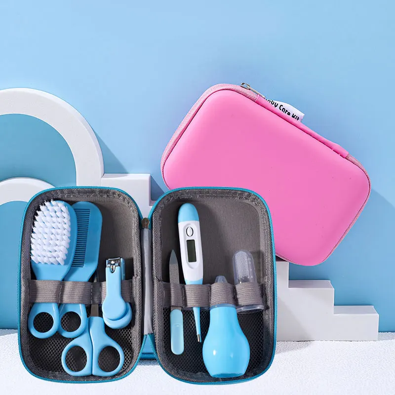 Baby Health Care Newborn Baby Nail Hair Thermometer Grooming Brush Kit Care Essentials Newborn Material Safety 8 pcs/Set nail care kit