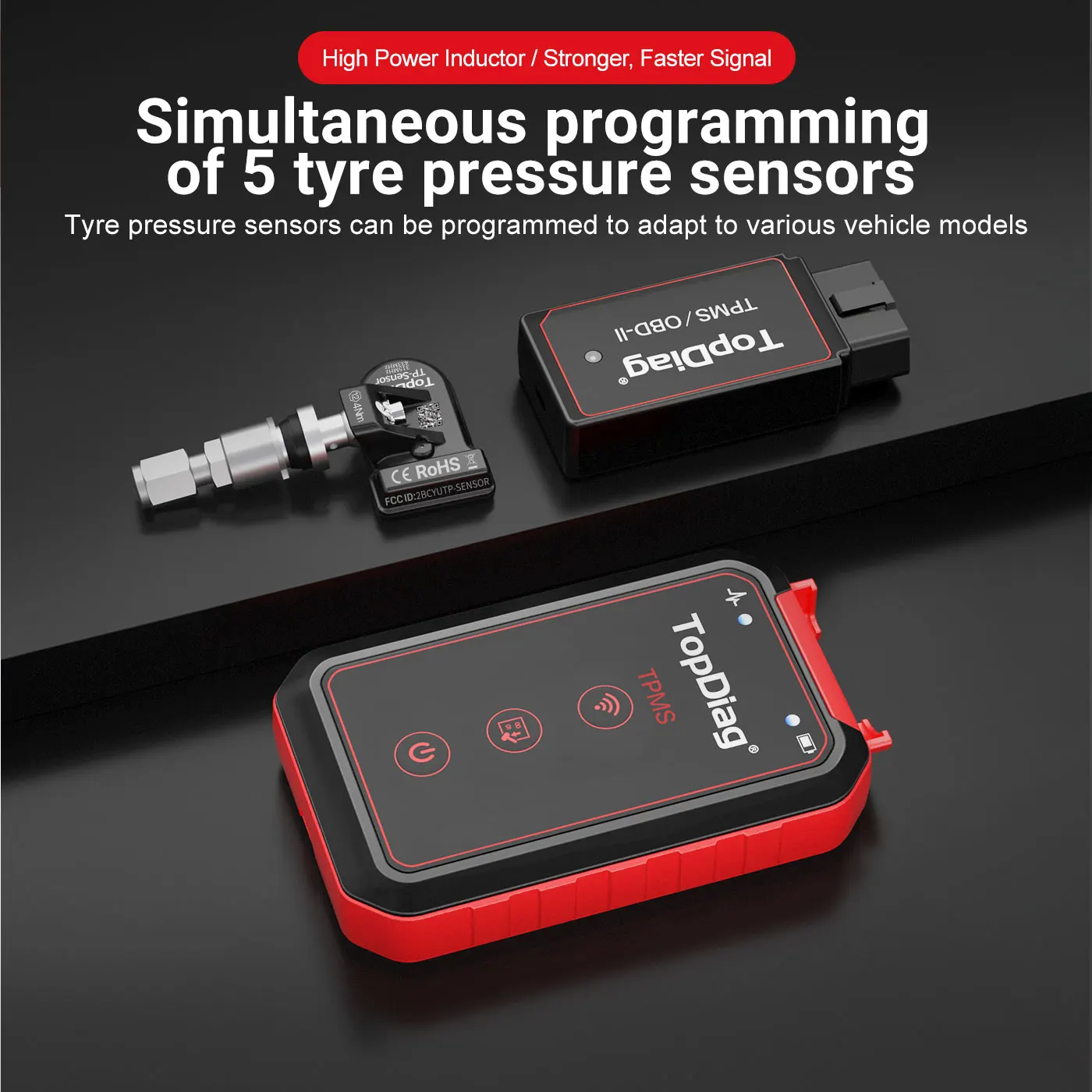 TopDiag PS001 범용 TPMS 프로그래밍 도구, 안드로이드 및 iOS용 블루투스