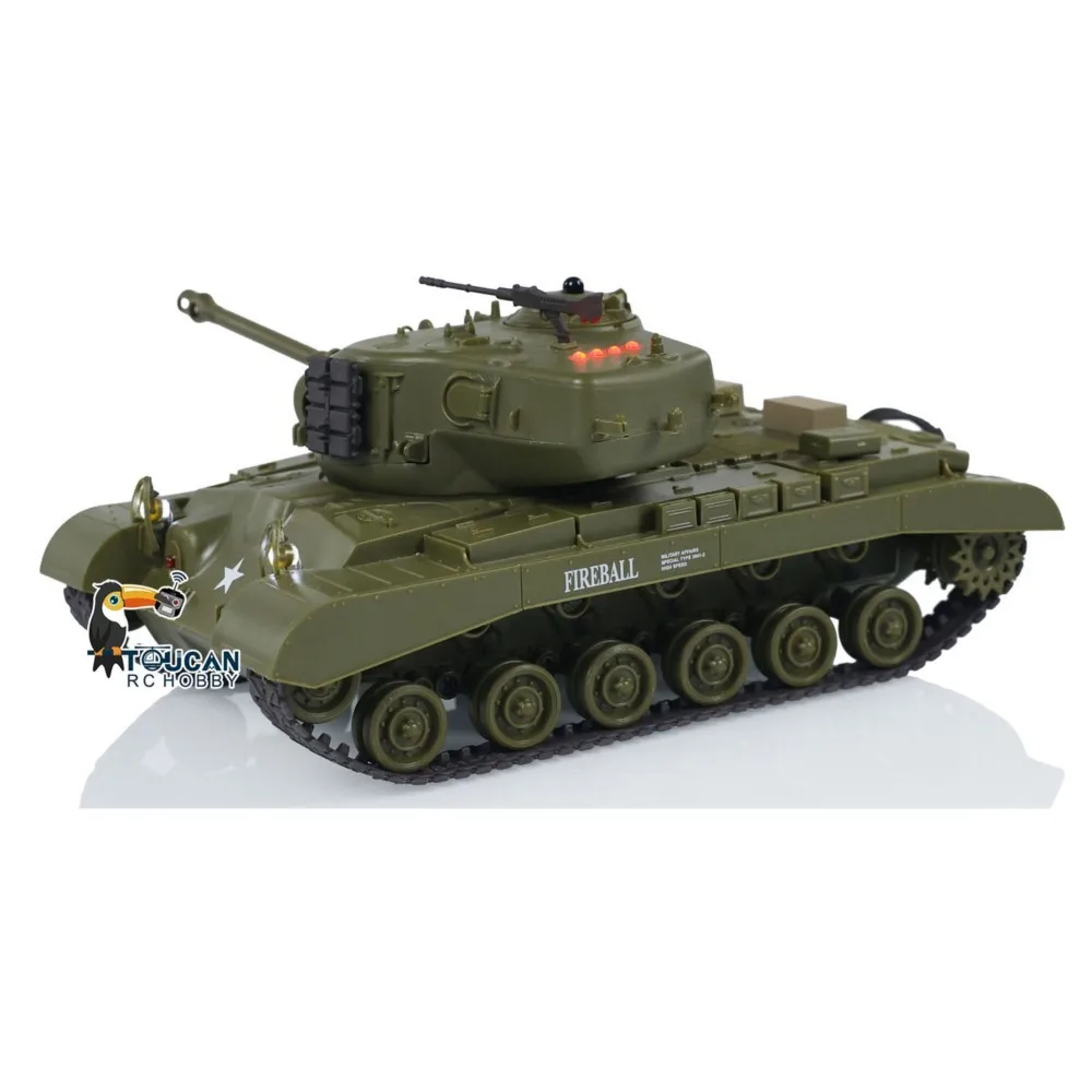 토이즈 1/30 헹롱 퍼싱 M26 RC 배틀 탱크 3841-02 2.4G 무선 조종 탱크 자동차 RC 팬저 차량 소년용 선물 모델