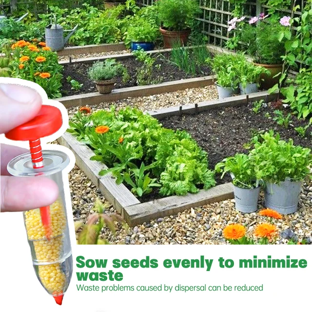 2-in-1 Mini Manual Precision Seeding Tool Essential for Garden Planting, Pots and Beds Durable ABS Plastic Gardening Supplies 5