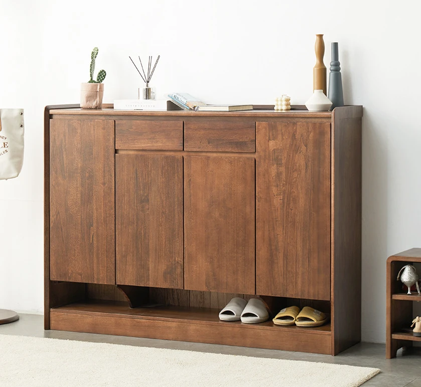 

Full solid wood shoe cabinet, home living room porch cabinet, modern and simple multifunctional storage cabinet, shoe rack