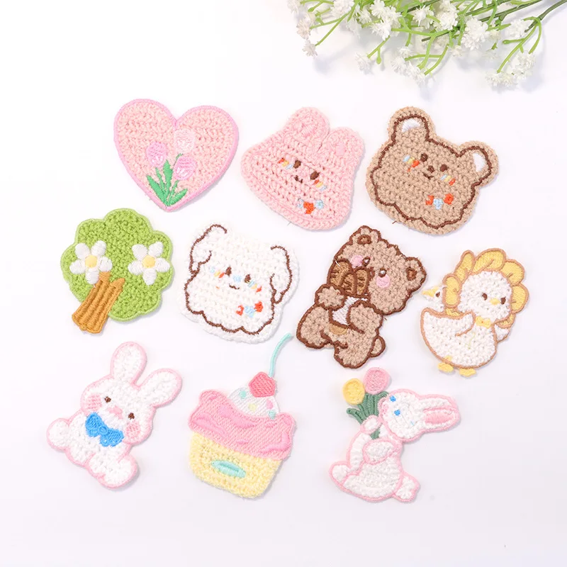 

5PCS Hot spot craft decorative clothing patches accessories wholesale colourful cute cartoon decorative patch stickers cloth sti