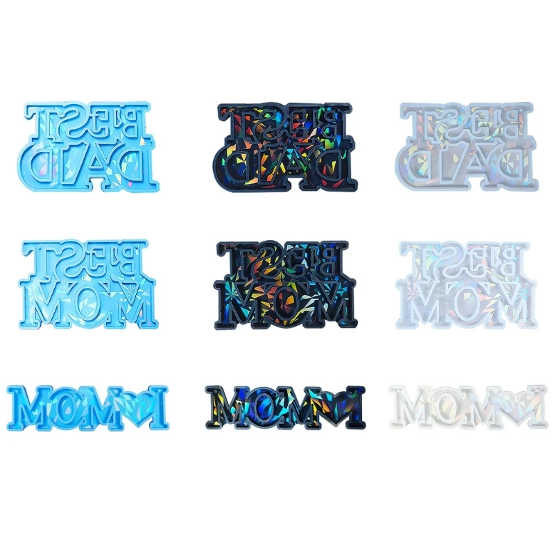 

Mom Dad Keychain Resin Mold Silicone Mould Earrings Pendant Mold Epoxy Resin Casting Mold DIYs Jewelry Making Fathers Day