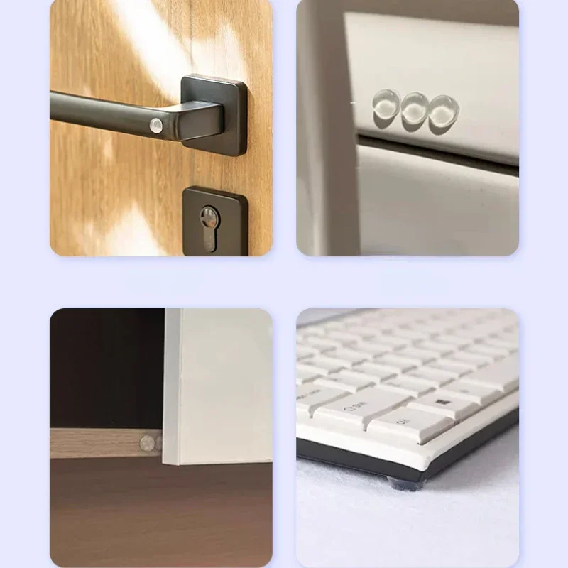 100Pcs/sheet Self Adhesive Door Stopper Clear Rubber Cushion Protective Pads Soft Anti Slip Shock Absorber Pads-Dampe Feet Pads
