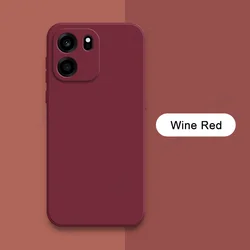 Luxury Dual Liner Shockproof Phone Case with Square Liquid Silicone Design for Oneplus Turbo 6V (Wine Red)