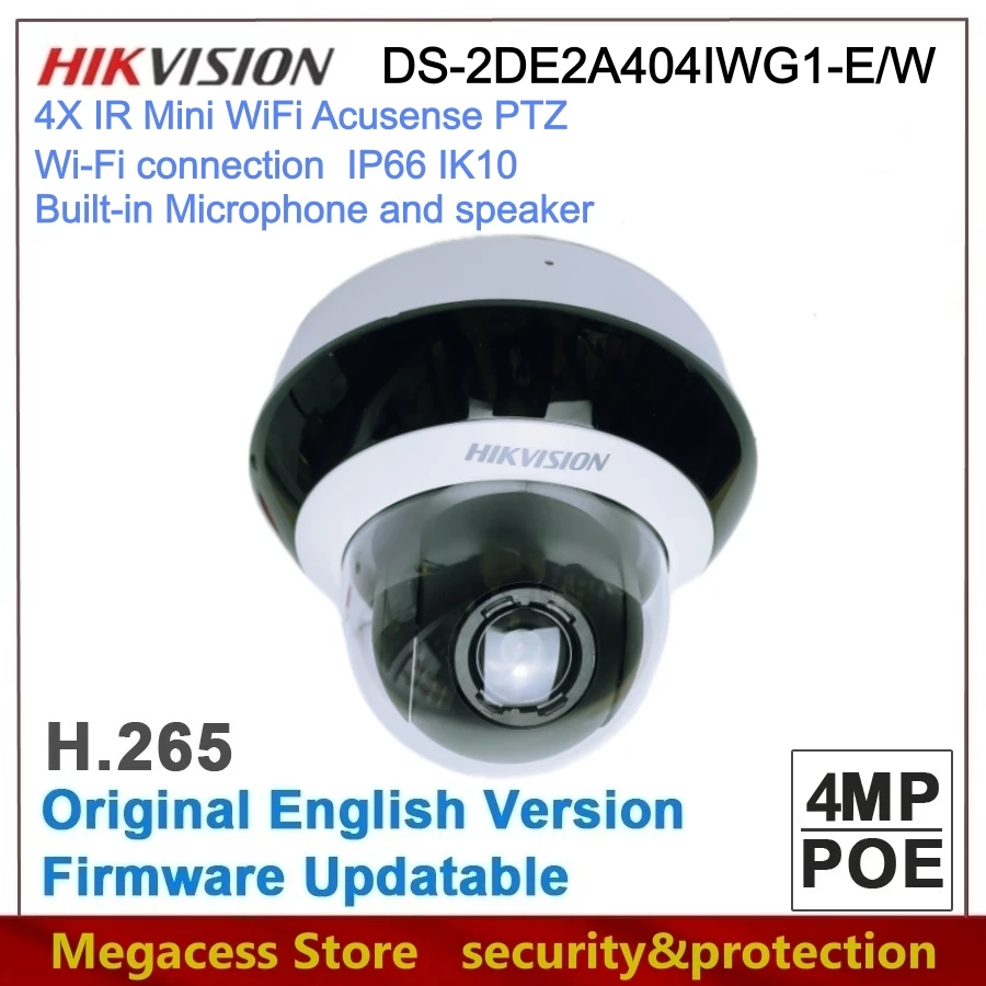 오리지널 하이크비전 DS-2DE2A404IW-DE3/W 및 DS-2DE2A404IWG1-E/W 와이파이 PTZ 무선 IR POE 4MP 4X 네트워크 스피드 돔 카메라