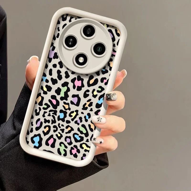 Elegant Full Screen Pink Leopard Print Phone Case - Soft Silicone Cover