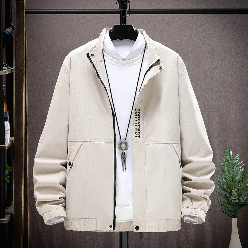 

Solid Color Fashionable Baseball Suit Men's Loose Fitting Casual Jacket Student Street Embroidery Print Comfortable
